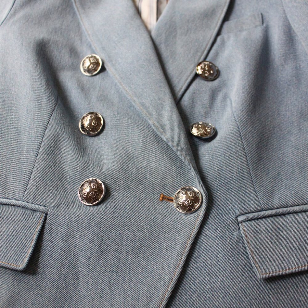 Veronica Beard Miller Dickey Double-breasted Denim Dickey Jacket, Hot! Size 0 - Picture 8 of 15